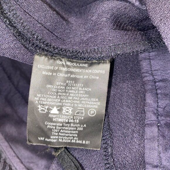 TORY BURCH Wool Women’s Nay Blue Pants - Picture 4 of 5